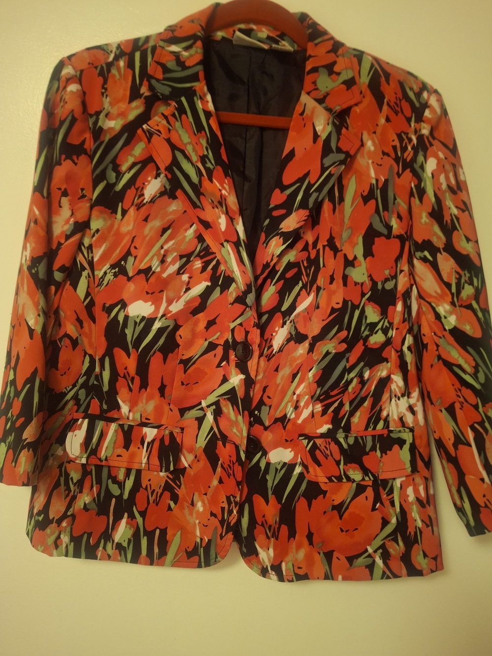 Vibrant Kim Rogers Hot Pink Floral Blazer Jacket